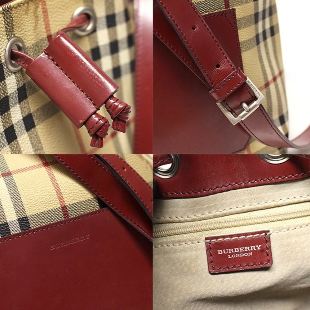BURBERRY Haymarket Check Drawstring Bucket Shoulder Bag - Picture 14 of 16